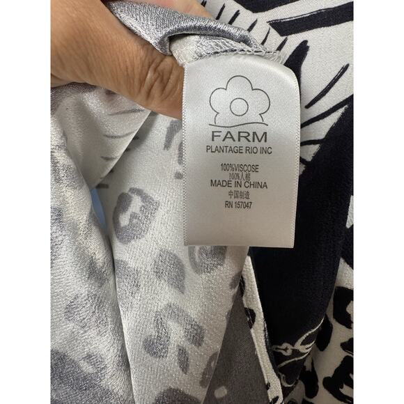 Farm Rio Black & White Cutout Maxi Dress Resortwear Vacation Size XS - Picture 9 of 11